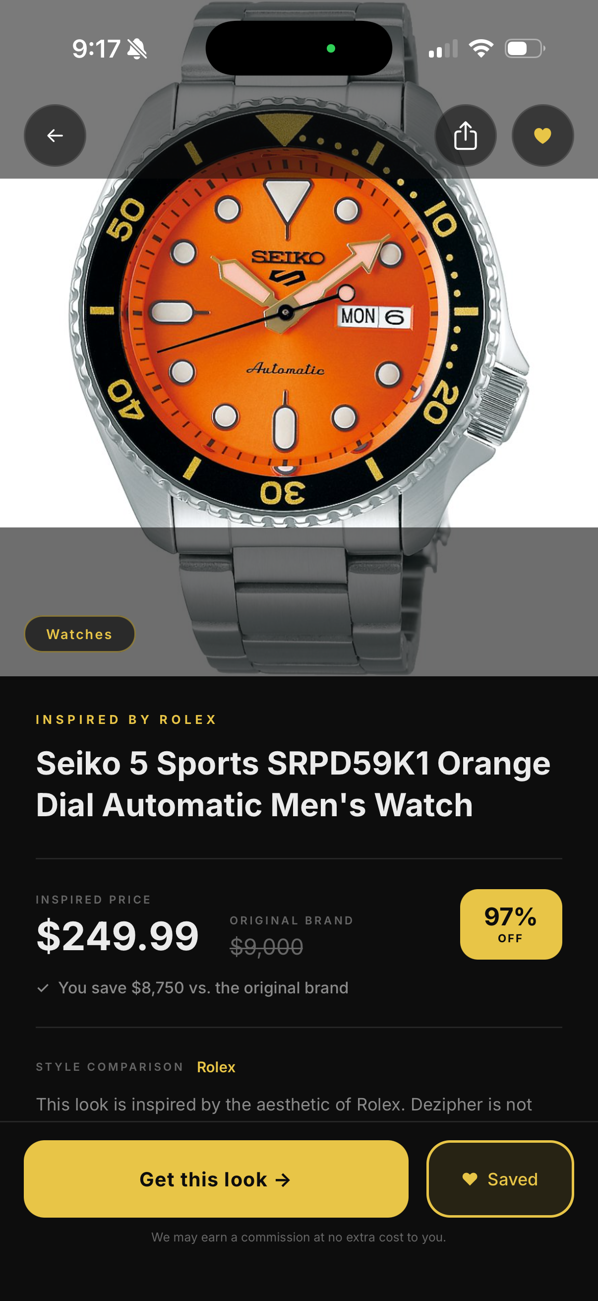 Dezipher product detail with price comparison