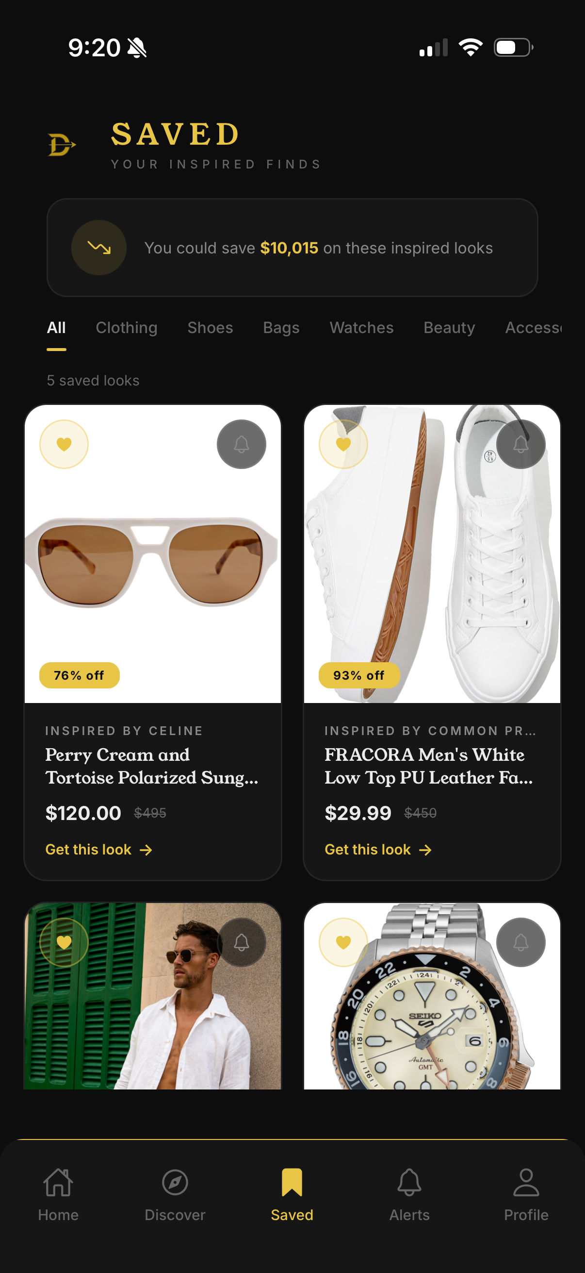 Dezipher saved looks collection