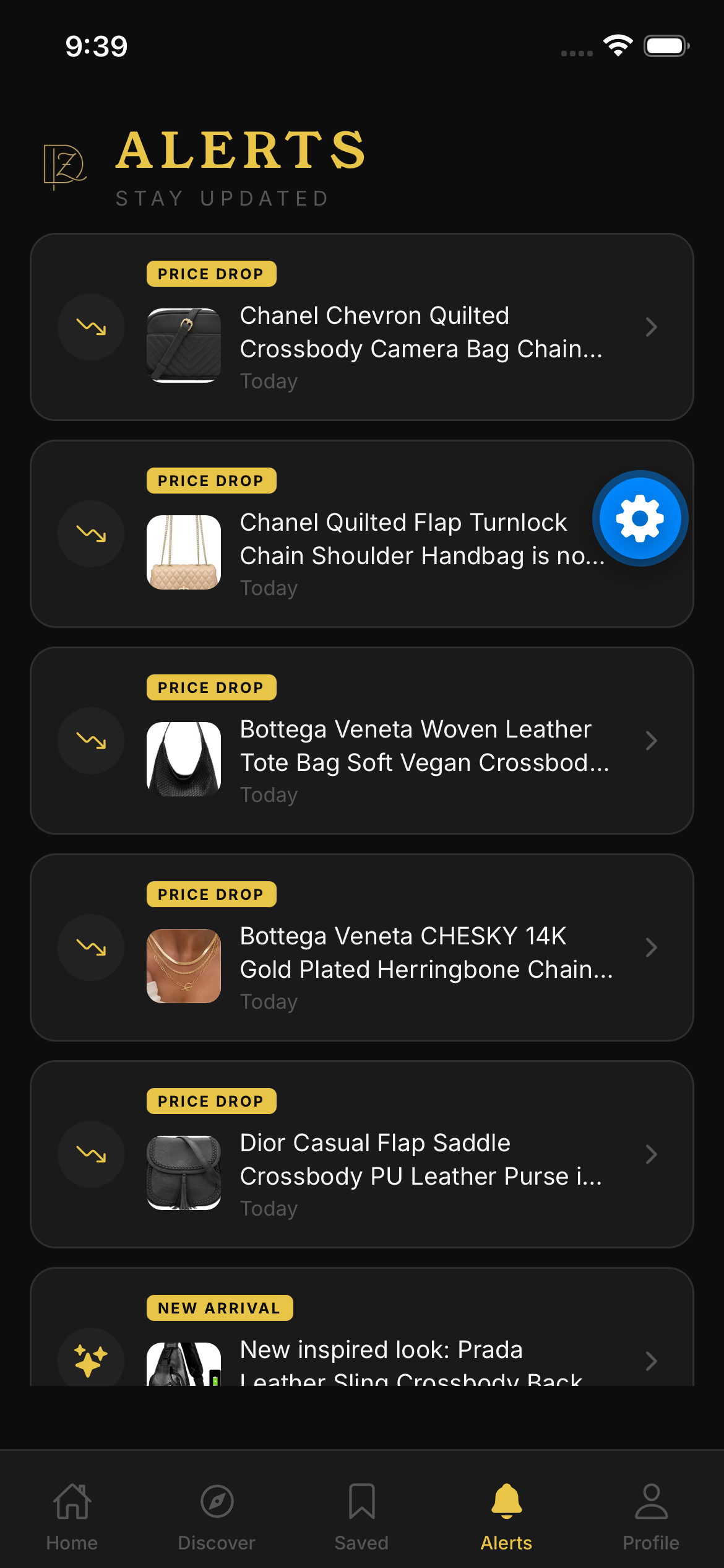 Dezipher Alerts Screen