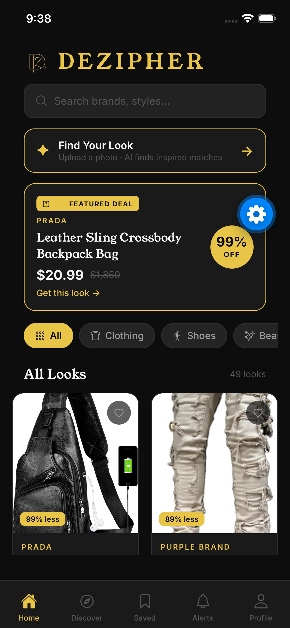 Dezipher Home Screen